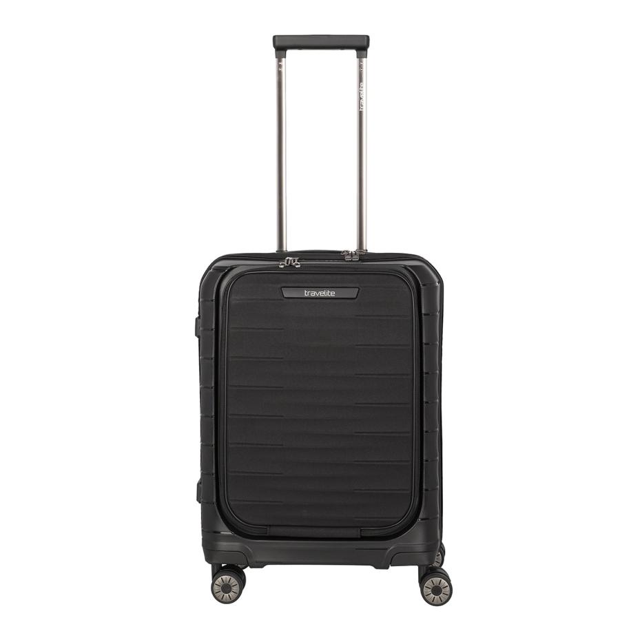Travelite Mooby 4w Trolley S Frontpocket black Zwart