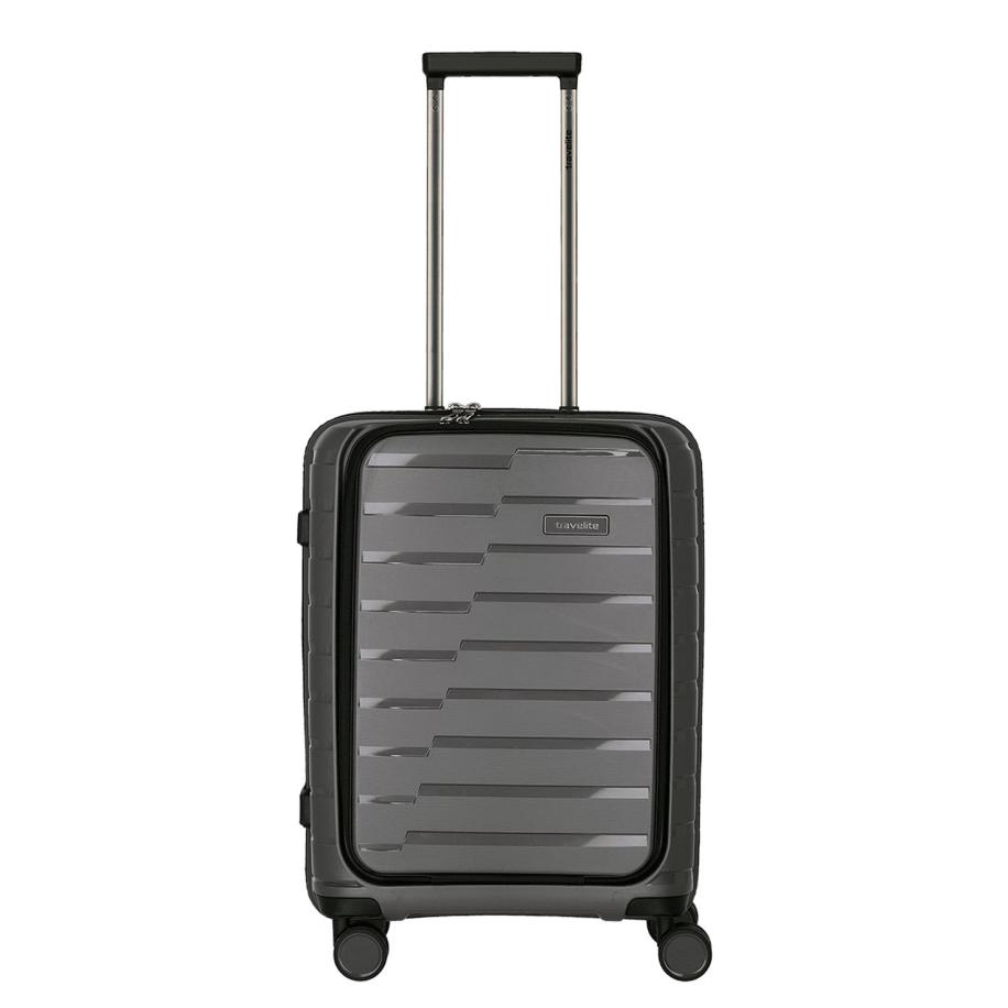 Travelite Air Base 4 Wiel Trolley S Front-Pocket anthracite Grijs