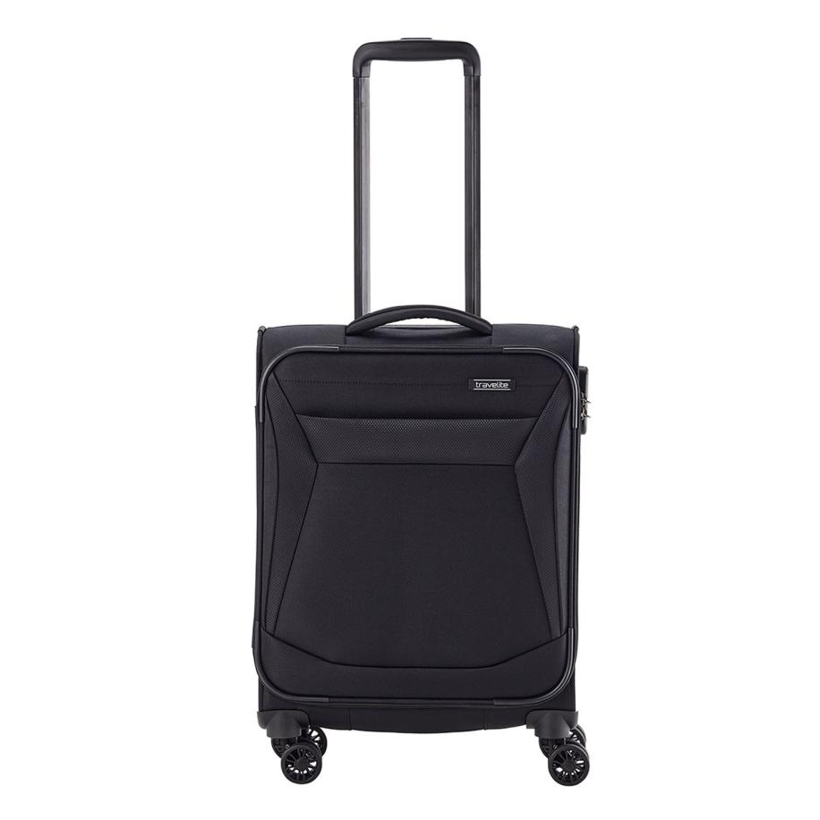 Travelite Chios 4 Wiel Trolley S black Zachte koffer Zwart
