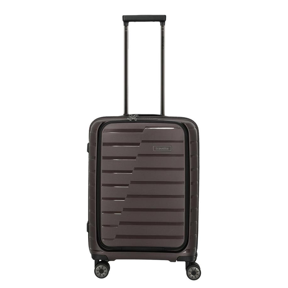 Travelite Air Base 4 Wiel Trolley S Front-Pocket coffee Bruin