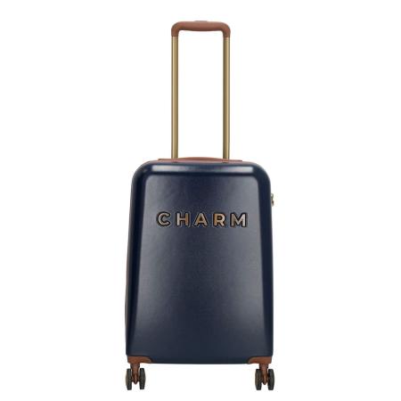 Charm London Travel Trolley S blauw Harde Koffer