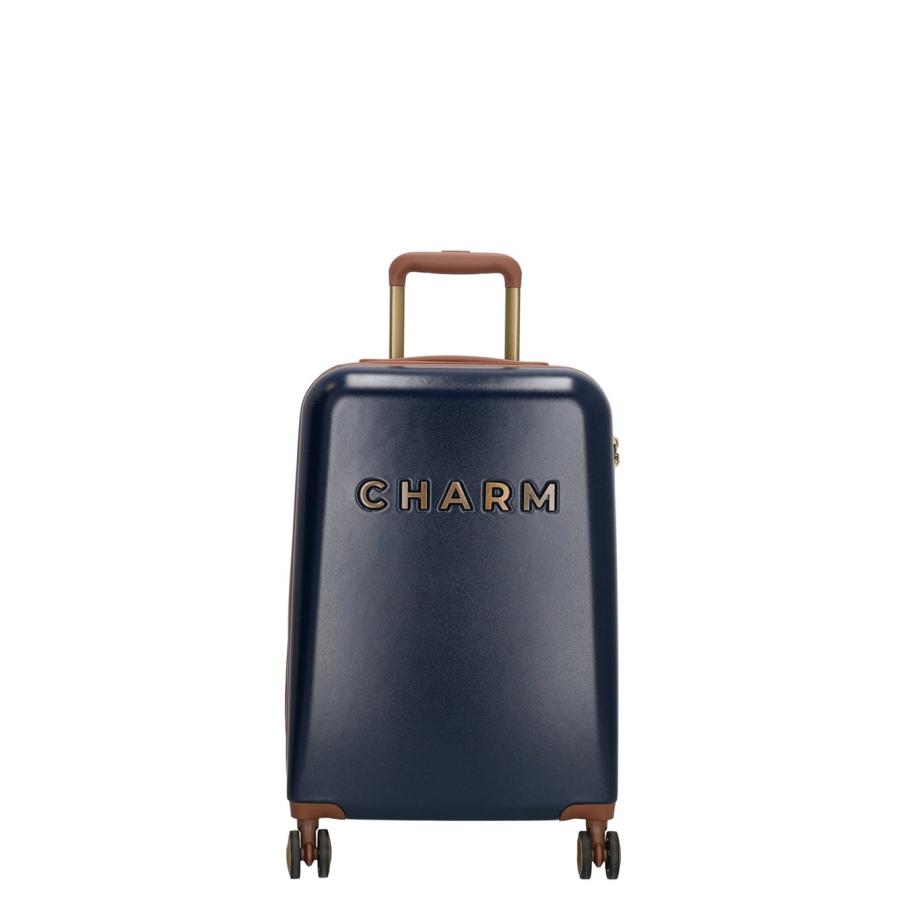 Charm London Travel Trolley S blauw Harde Koffer Blauw