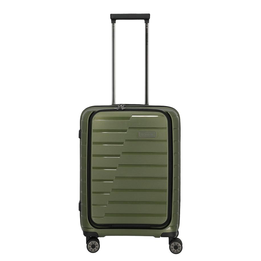 Travelite Air Base 4 Wiel Trolley S Front-Pocket olive Groen