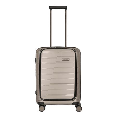 Travelite Air Base 4 Wiel Trolley S Front-Pocket champagne metallic Harde Koffer