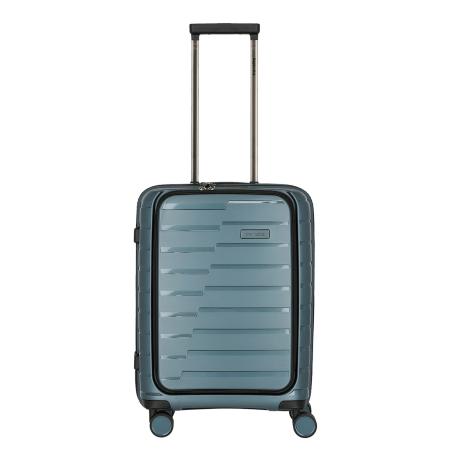 Travelite Air Base 4 Wiel Trolley S Front-Pocket ice blue Harde Koffer