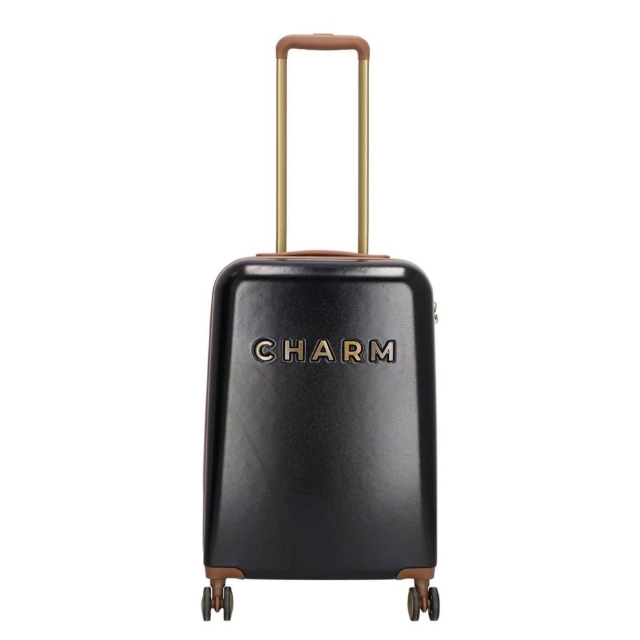 Charm London Travel Trolley S zwart Zwart