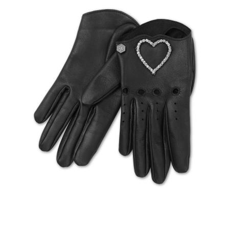 Philipp Plein Vingerhandschoenen Heart zwart