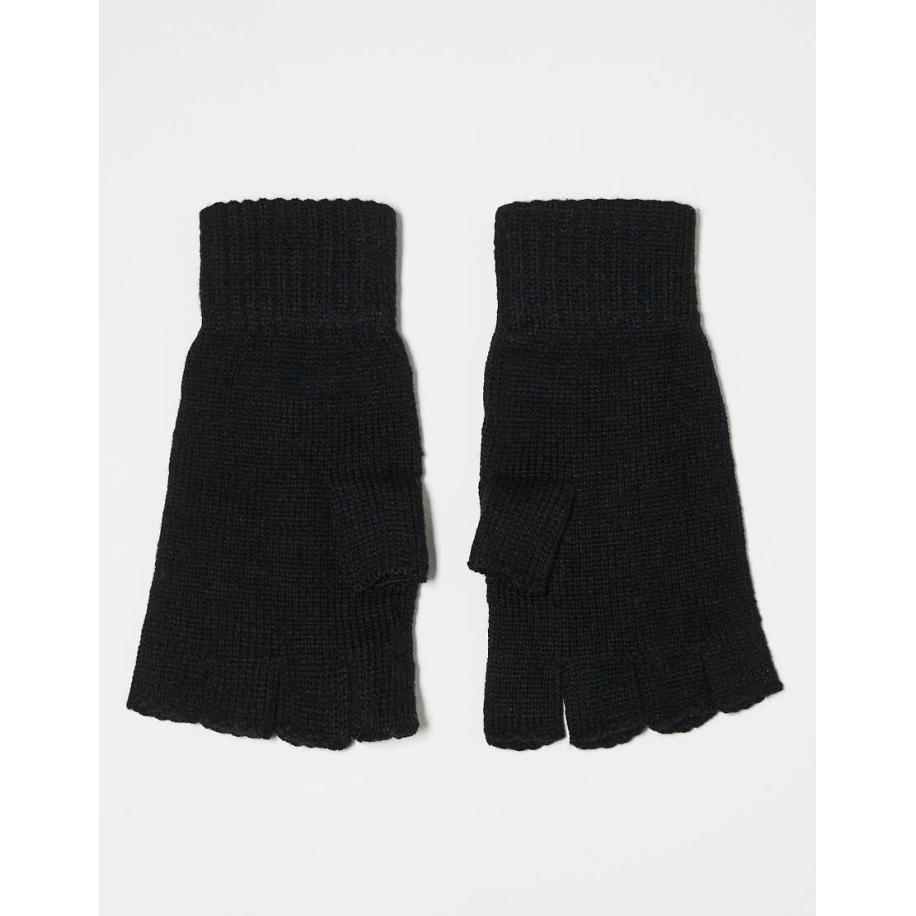 Weekday - Wood - Uniseks vingerloze handschoenen in zwart Zwart