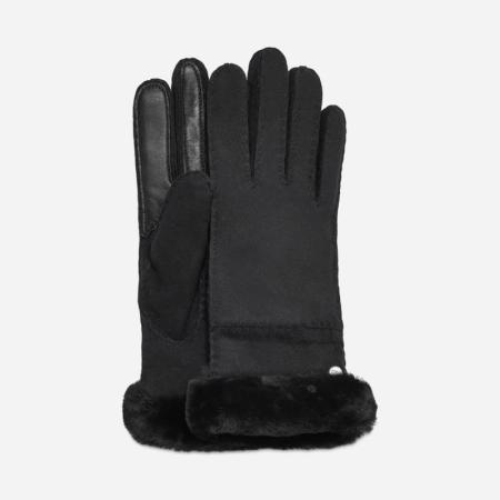 UGG® Tech-handschoen met naden voor dames in Black, Maat L, Shearling