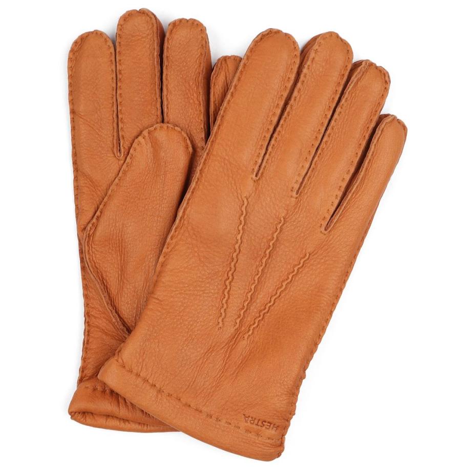Hestra Handschoen Matthew Leer Cognac Bruin