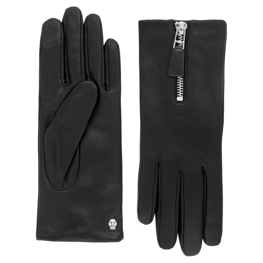 Roeckl Roeckl Vingerhandschoenen YORK TOUCH zwart / zilver -