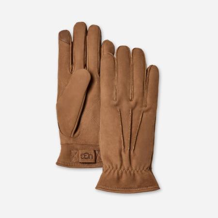 UGG® Three Point Leather-handschoen voor heren in Brown, Maat L, Leder