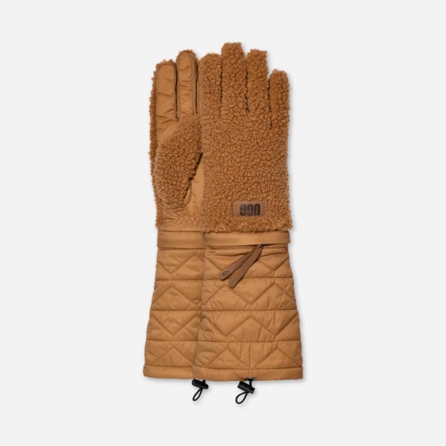 UGG®fluff Modular-handschoen in Brown, Maat L/XL, Fleece Rood