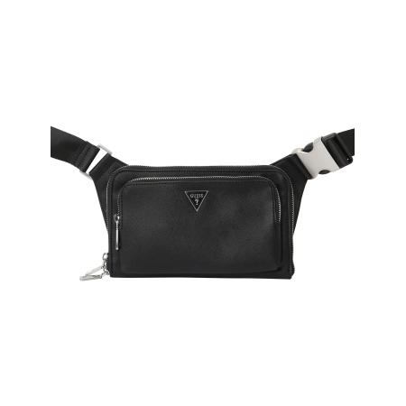 Guess GUESS Heuptas MILANO FLAT BUMBAG W FRT PKT zwart