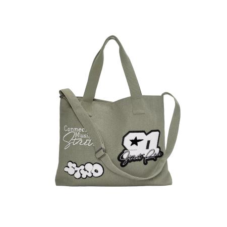 Pull&Bear Pull&Bear Shopper pastelgroen / zwart / wit