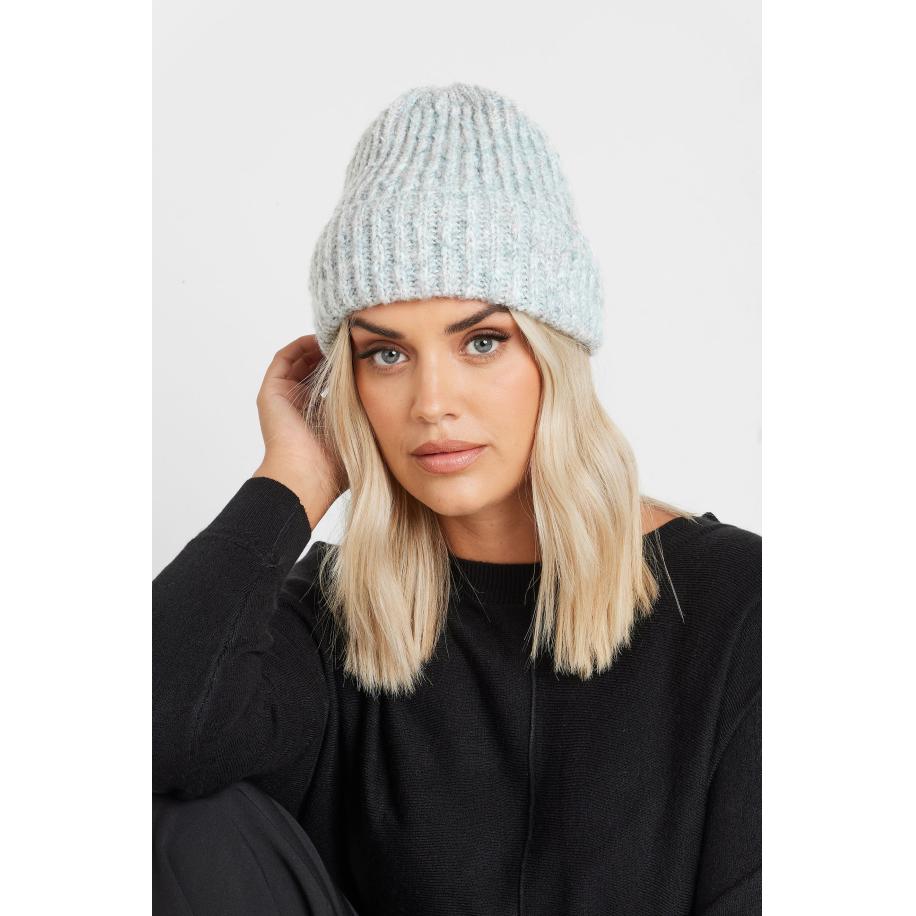 Yours Grijze Grof Gebreide Mutssize One Size Grijs