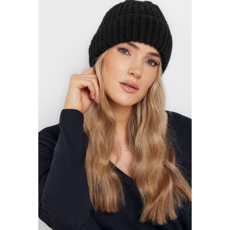 Yours Zwarte Grof Gebreide Mutssize One Size