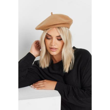 Yours Kameelbruine Vilten Baretsize One Size