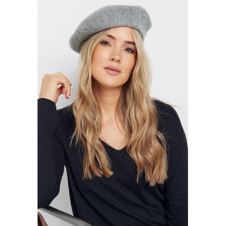 Yours Grijze Vilten Baretsize One Size Grijs