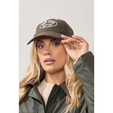 Yours Brown 'New York' Slogan Baseball Cap Size One Size