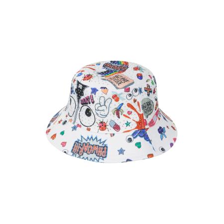 MYMO MYMO Hoed Pop Eyetheme ultramarine blauw / knalrood / zwart / wit