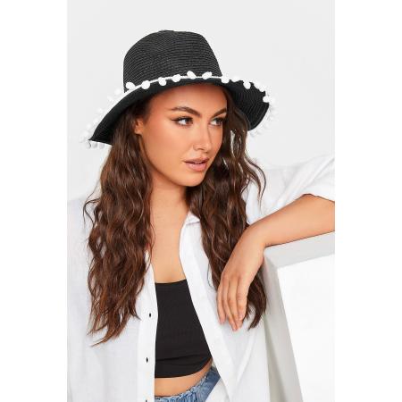 Yours Fedorahoed Van Stro Met Pompons In Zwartsize One Size