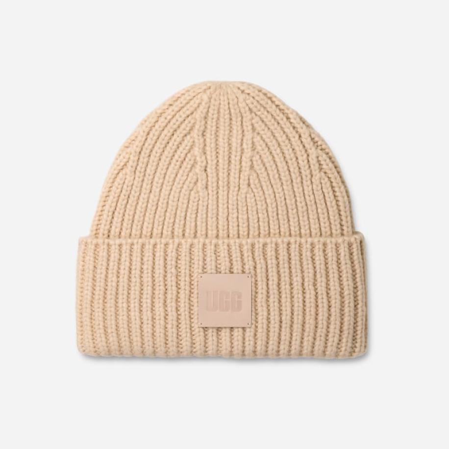 UGG® Chunky Rib-muts voor dames in Cream, Acrylmix Bruin