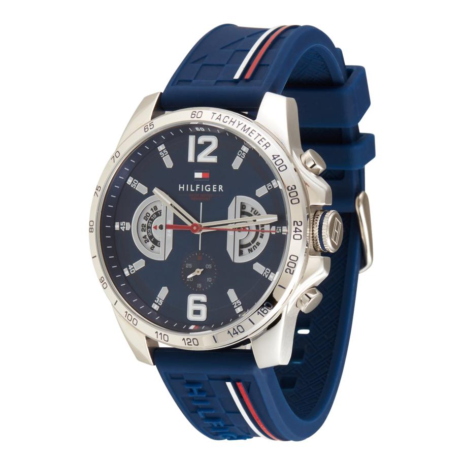 Tommy Hilfiger TOMMY HILFIGER Analoog horloge donkerblauw / rood / zilver -