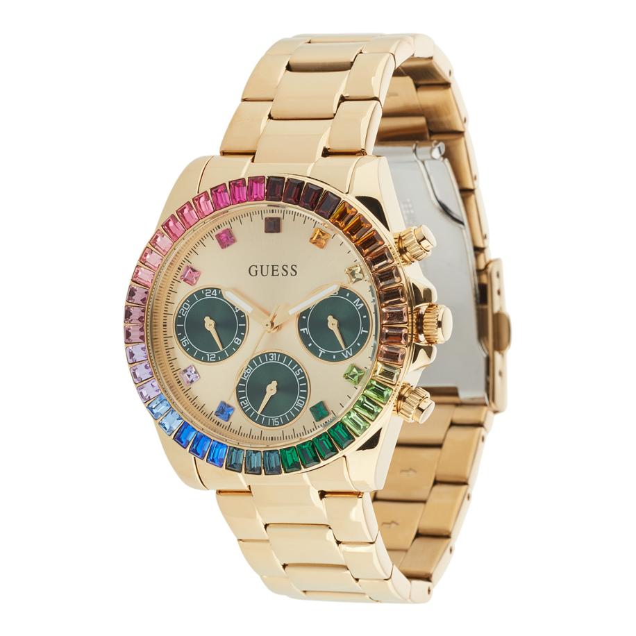 Guess GUESS Analoog horloge lichtblauw / goud / donkergroen / pink -