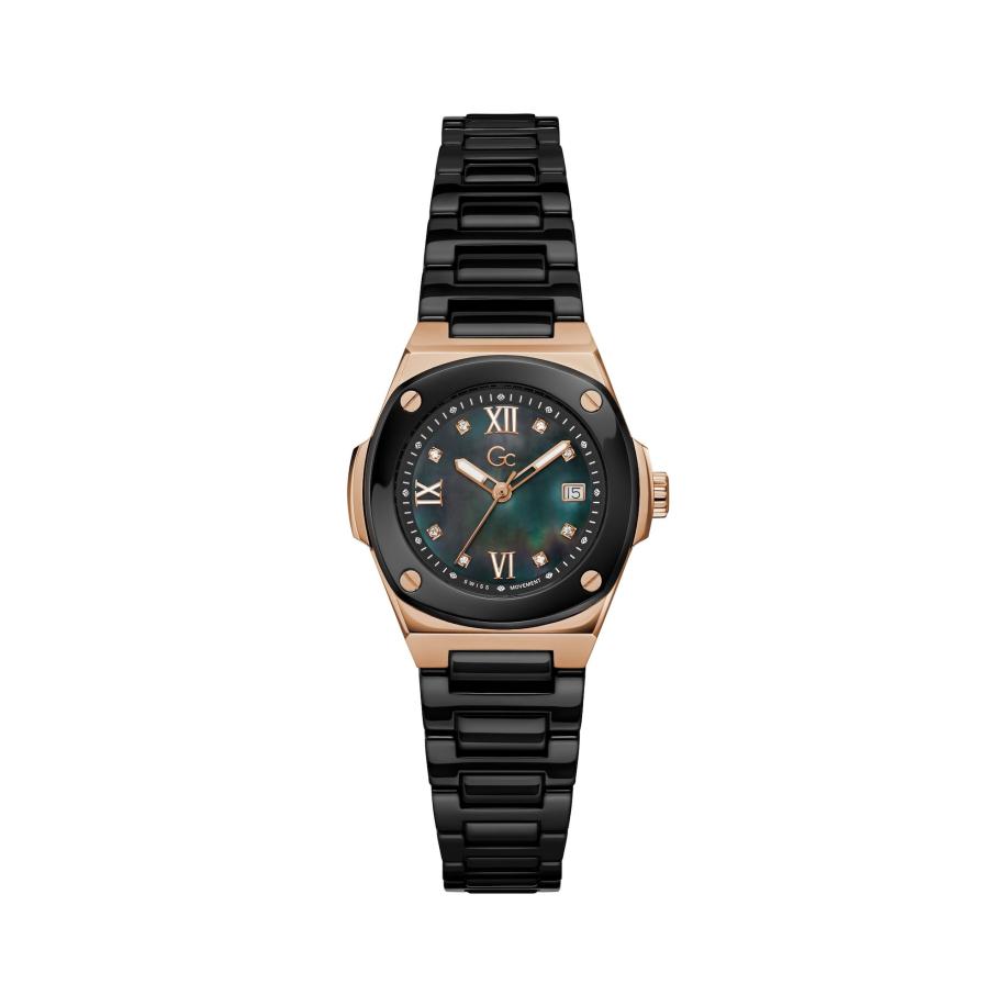 Gc Analoog horloge Coussin Shape Mini rose-goud / zwart Zwart