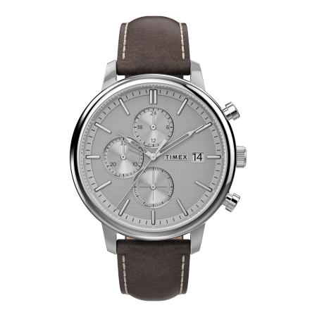 TIMEX Analoog horloge Chicago City Collection chocoladebruin / zilver