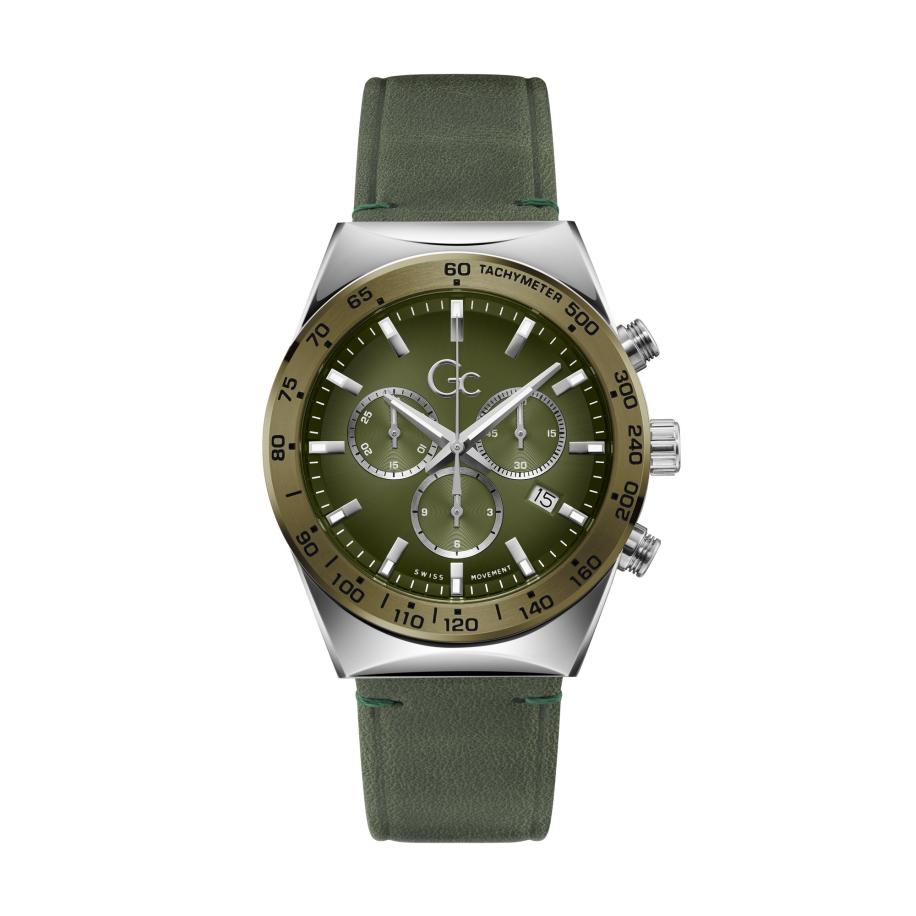 Gc Analoog horloge Clubhouse zilvergrijs / kaki Groen