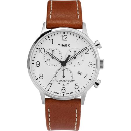 TIMEX Analoog horloge Waterbury Heritage bruin / zwart / zilver / wit