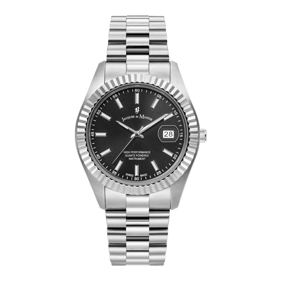 Jacques du Manoir Analoog horloge zwart / zilver / transparant Zilver