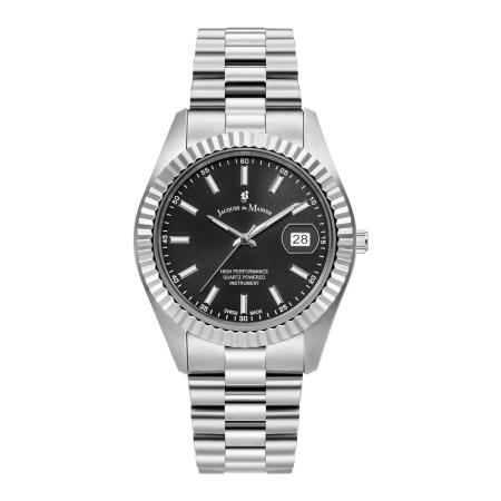 Jacques du Manoir Analoog horloge zwart / zilver / transparant