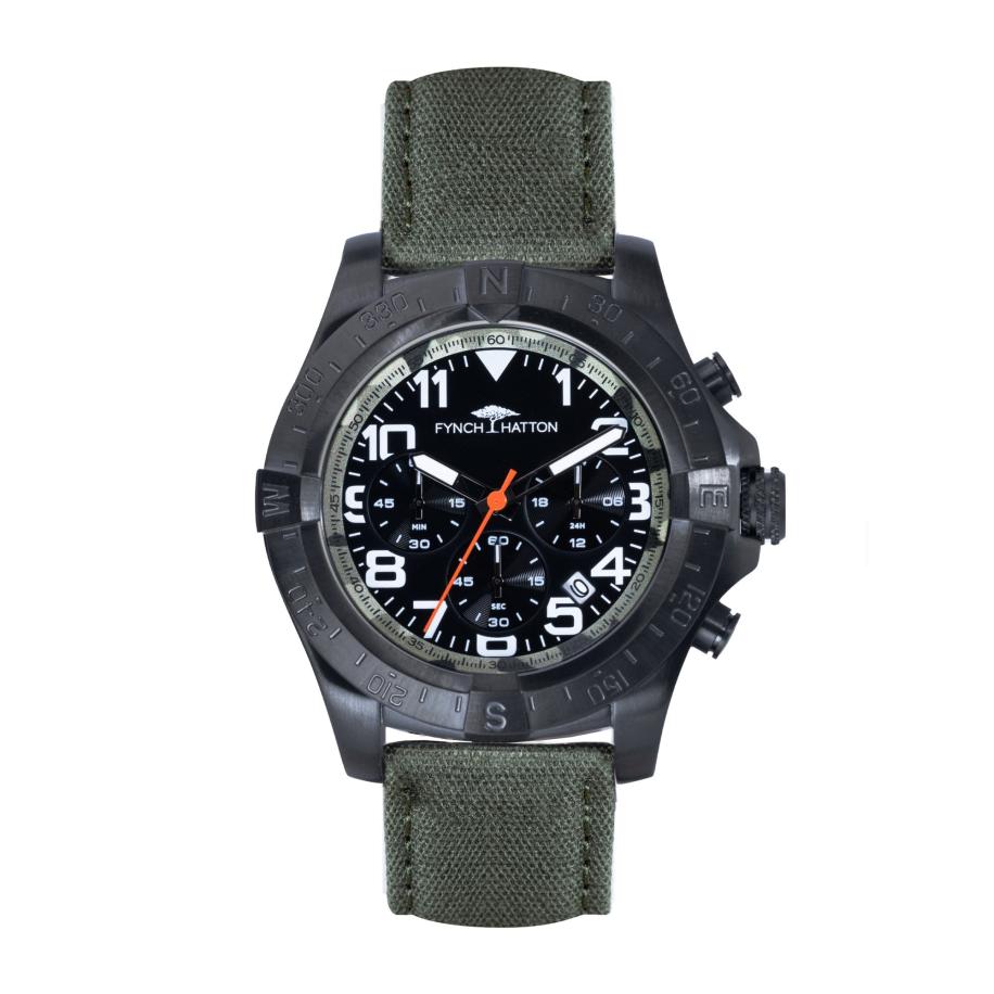 Fynch-Hatton FYNCH-HATTON Analoog horloge kaki / rood / zwart / wit -