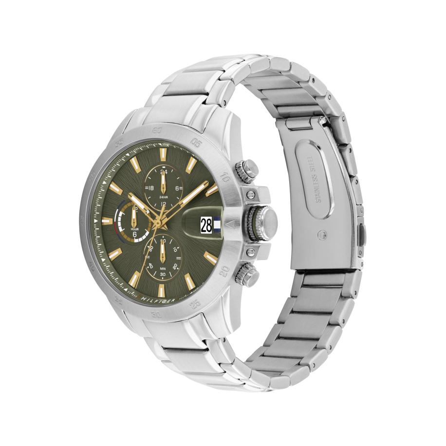 Tommy Hilfiger TOMMY HILFIGER Analoog horloge JAMESON olijfgroen / zilver -