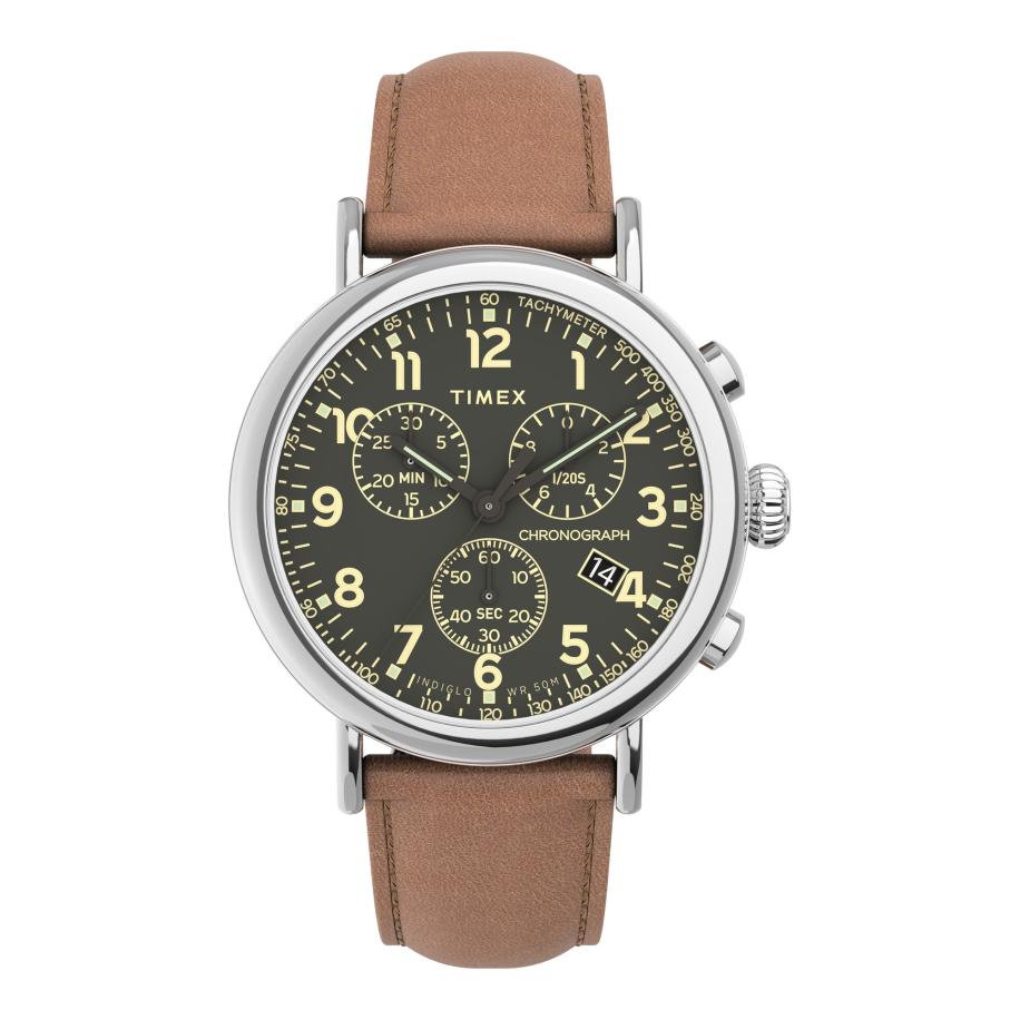 TIMEX Analoog horloge Standard Essential Collection bruin Bruin