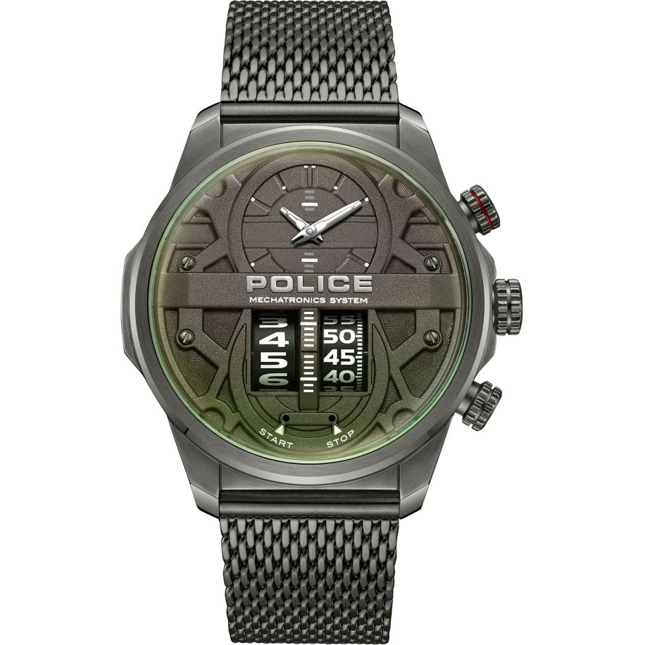 Police POLICE Analoog horloge Rotorcrom antraciet / groen / wit -