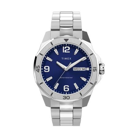 TIMEX Analoog horloge Essex saffier / zilver