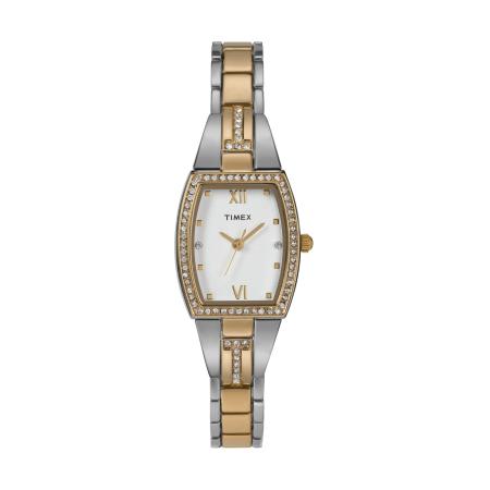 TIMEX Analoog horloge Timex Main Street Tonneau goud / zilvergrijs