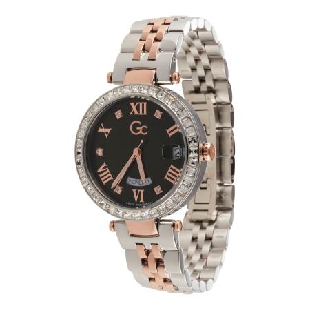 Gc Analoog horloge Flair Crystal rose-goud / olijfgroen / zilver