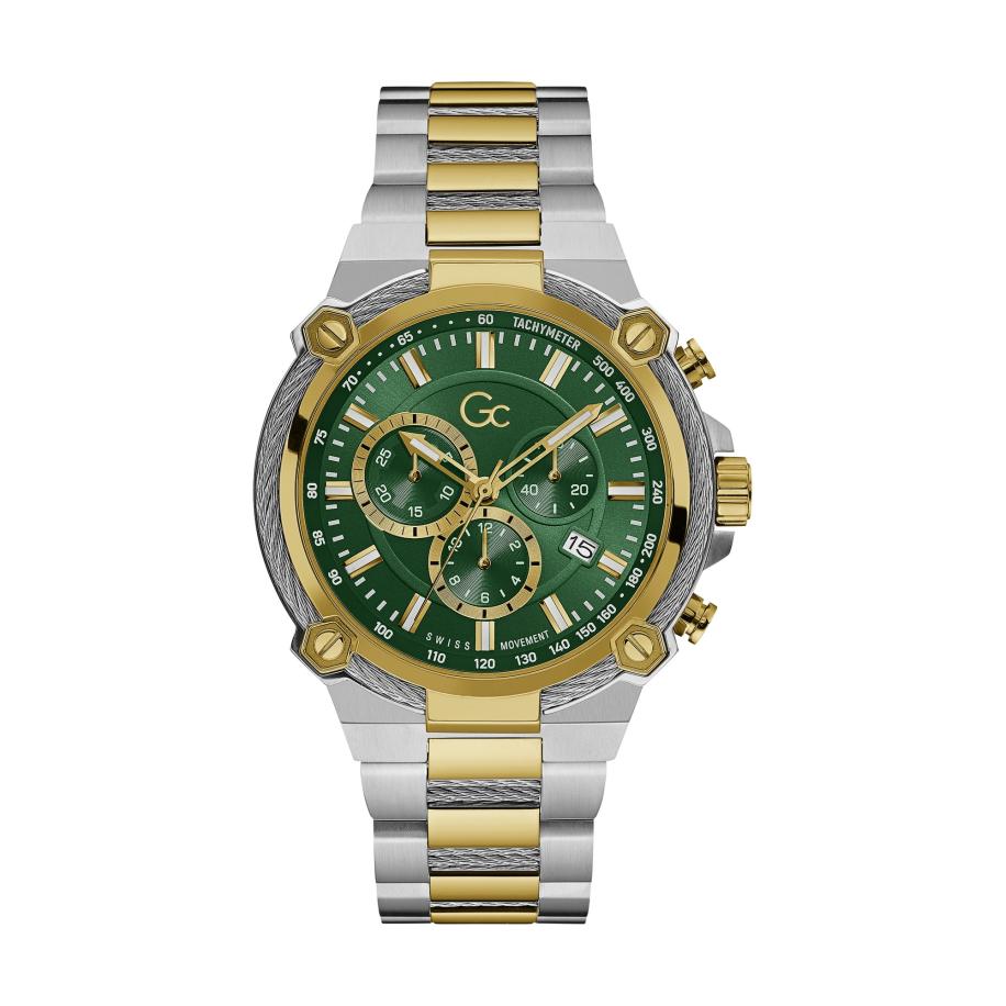 Gc Analoog horloge CableForce goud / groen / zilver Zilver