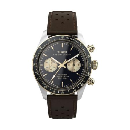 TIMEX Analoog horloge Waterbury Heritage bruin / goud / zwart