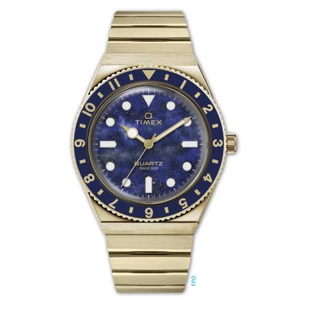 TIMEX Analoog horloge Q TimexÂ® blauw / goud