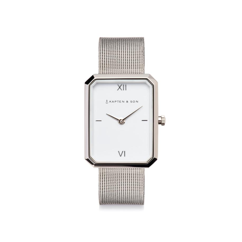 Kapten & Son Kapten & Son Analoog horloge Grace Silver Mesh zilver -