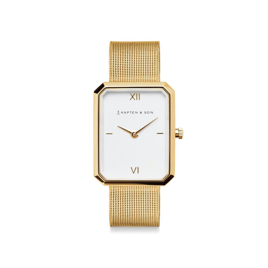 Kapten & Son Kapten & Son Analoog horloge Grace Gold Mesh goud -