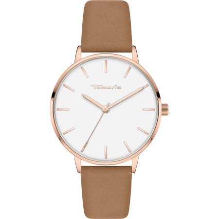 Tamaris Analoog horloge lichtbruin / rose-goud / wit