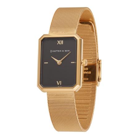 Kapten & Son Kapten & Son Analoog horloge Grace Gold Mesh goud / zwart