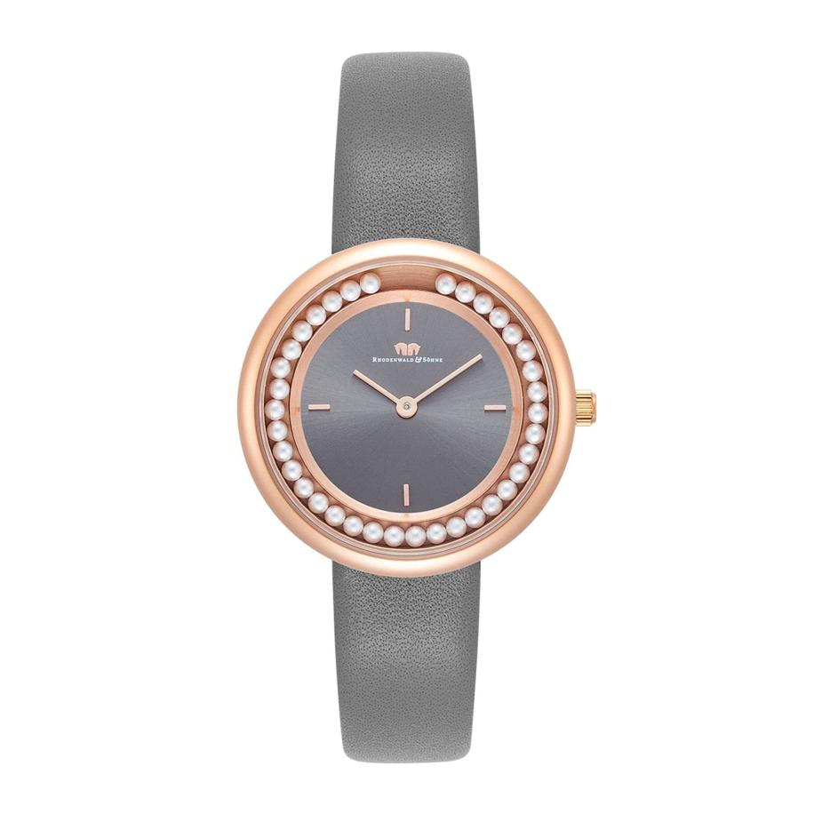 Rhodenwald & Söhne Rhodenwald & Söhne Analoog horloge rose-goud / grijs / parelwit -